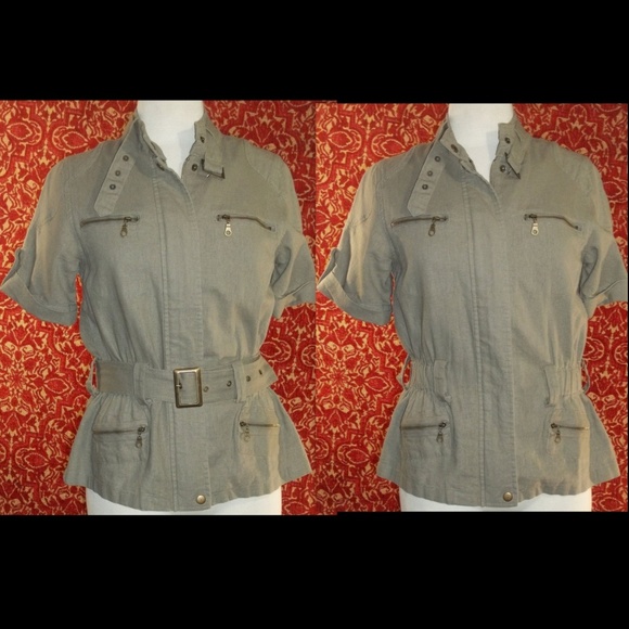 BASIC EDGE CLOTHING green linen/cotton jacket S✨ - Picture 1 of 8